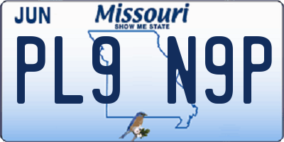 MO license plate PL9N9P