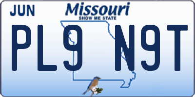 MO license plate PL9N9T