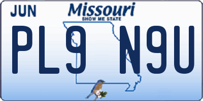 MO license plate PL9N9U