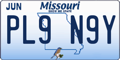 MO license plate PL9N9Y
