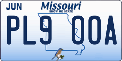 MO license plate PL9O0A