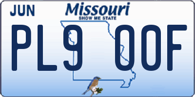MO license plate PL9O0F