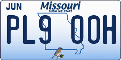 MO license plate PL9O0H
