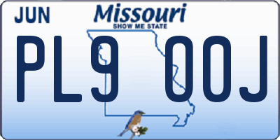 MO license plate PL9O0J