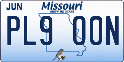 MO license plate PL9O0N