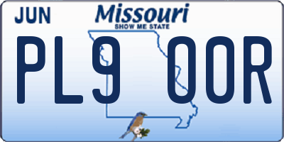 MO license plate PL9O0R