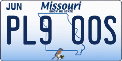 MO license plate PL9O0S