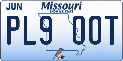 MO license plate PL9O0T