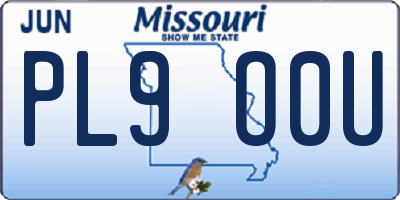 MO license plate PL9O0U