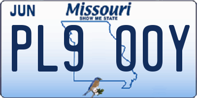 MO license plate PL9O0Y