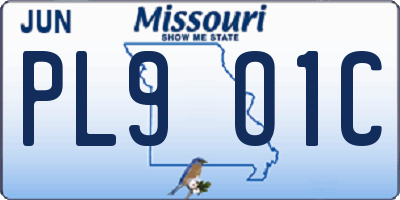 MO license plate PL9O1C