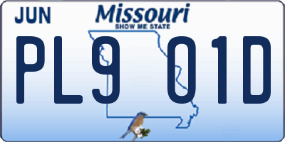 MO license plate PL9O1D