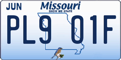 MO license plate PL9O1F