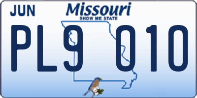 MO license plate PL9O1O