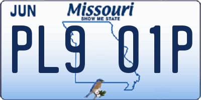 MO license plate PL9O1P