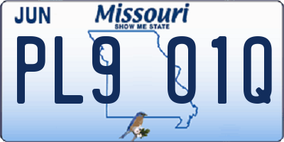 MO license plate PL9O1Q