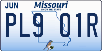 MO license plate PL9O1R