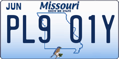 MO license plate PL9O1Y