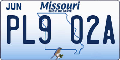 MO license plate PL9O2A