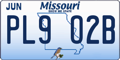 MO license plate PL9O2B