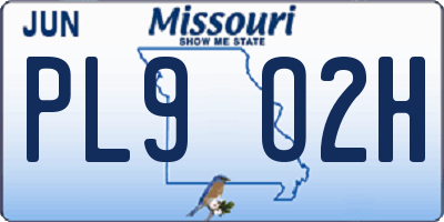 MO license plate PL9O2H
