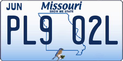 MO license plate PL9O2L