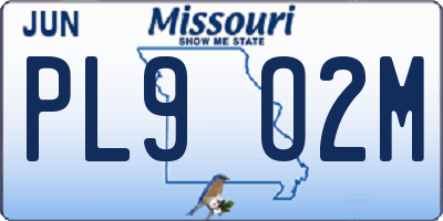MO license plate PL9O2M