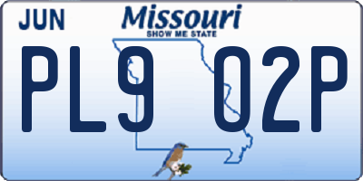 MO license plate PL9O2P