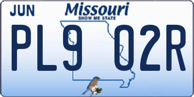 MO license plate PL9O2R