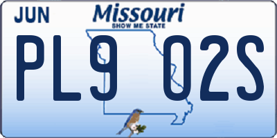 MO license plate PL9O2S