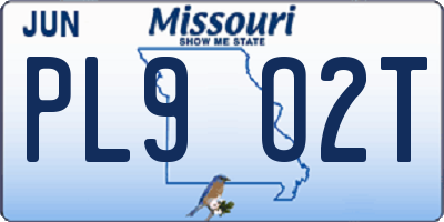 MO license plate PL9O2T