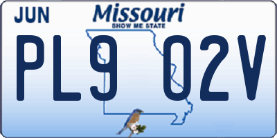 MO license plate PL9O2V