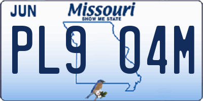 MO license plate PL9O4M