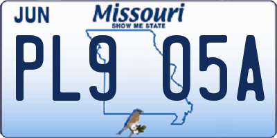 MO license plate PL9O5A