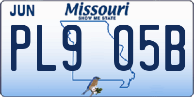 MO license plate PL9O5B