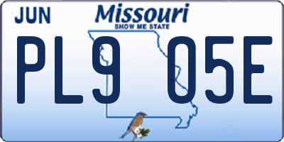 MO license plate PL9O5E