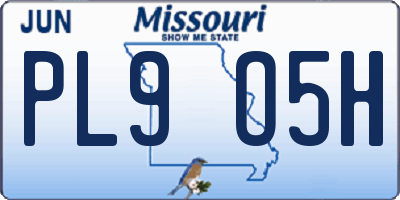 MO license plate PL9O5H