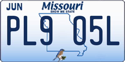 MO license plate PL9O5L