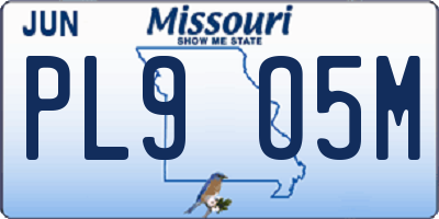MO license plate PL9O5M