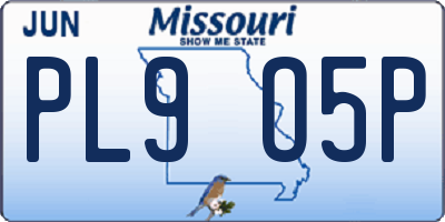 MO license plate PL9O5P