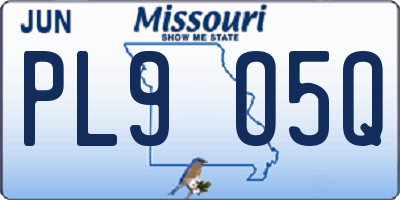 MO license plate PL9O5Q
