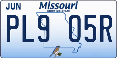 MO license plate PL9O5R