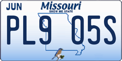 MO license plate PL9O5S