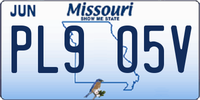 MO license plate PL9O5V
