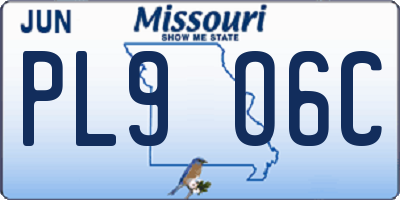 MO license plate PL9O6C