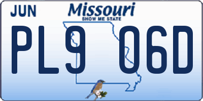 MO license plate PL9O6D