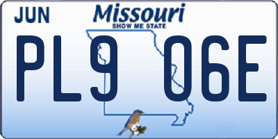 MO license plate PL9O6E