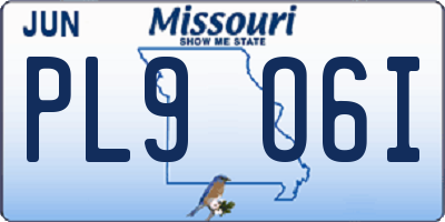 MO license plate PL9O6I