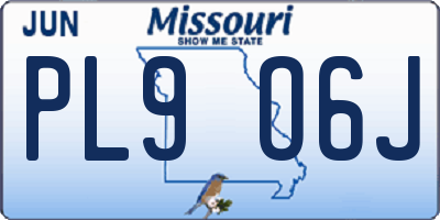 MO license plate PL9O6J