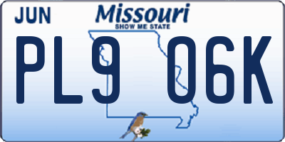 MO license plate PL9O6K